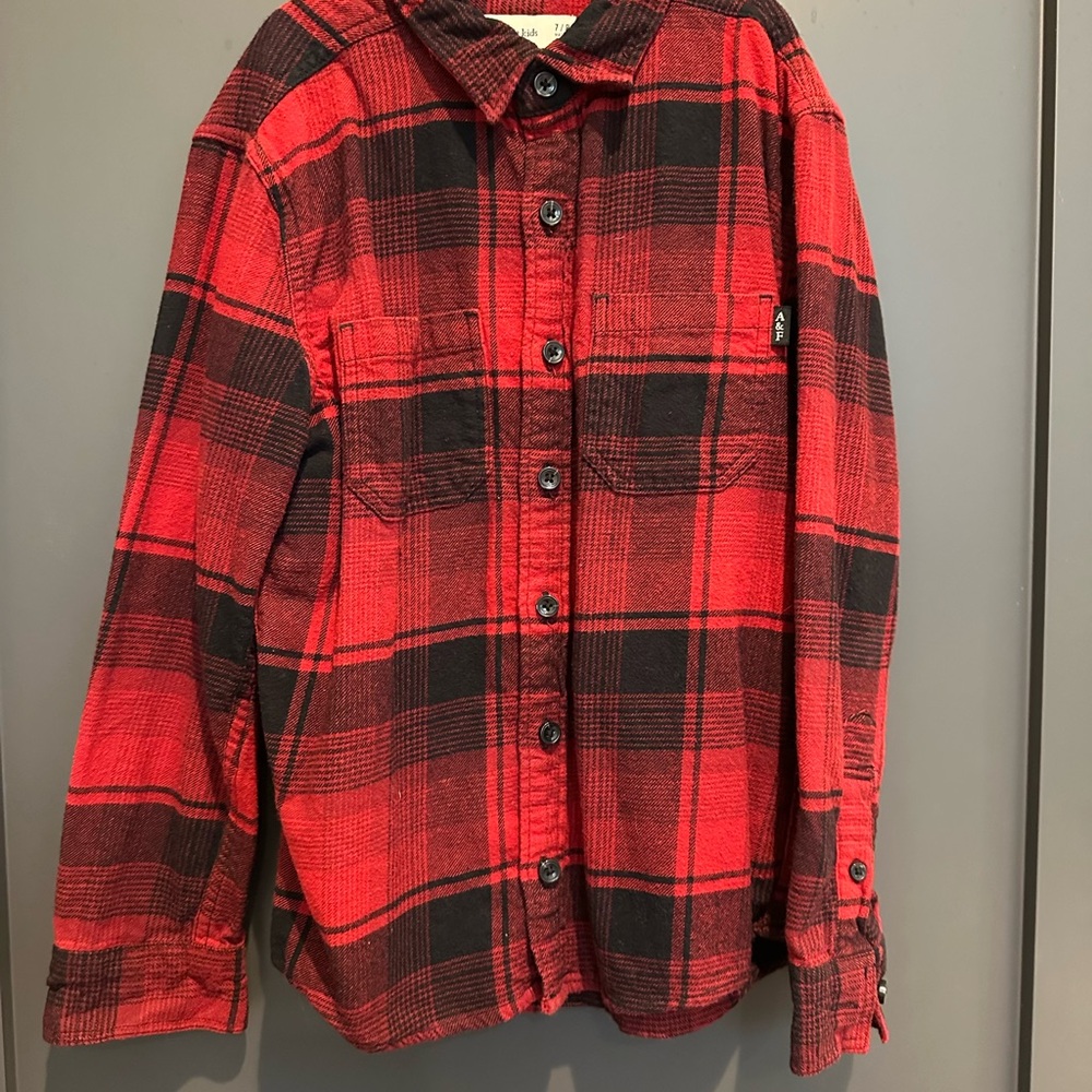 Abercrombie Kids Red and Black Plaid Shirt